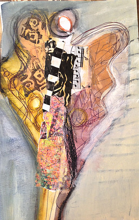 "Earth Angel #16" 6x9 watercolor and mixed media on paper