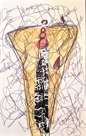 "Earth Angel #24" 6x9 watercolor and mixed media on paper