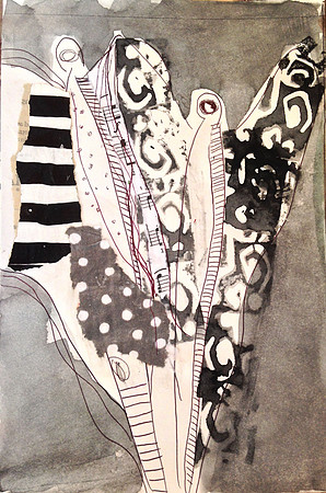 "Earth Angels #21" 6x9 watercolor and mixed media on paper