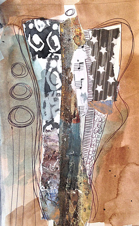 "Earth Angel #22" 6x9 watercolor and mixed media on paper