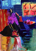 "Filled to the Brim" 8x12 acrylic on paper (sold)