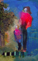 "Sweet Encounter" 5x7 acrylic on paper