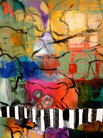 "Love Tangle" 9x12 acrylic and mixed media on paper