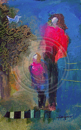 "Sweet Encounter" 5x7 acrylic on paper