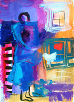 "Through the Open Window" 8x12 acrylic on paper