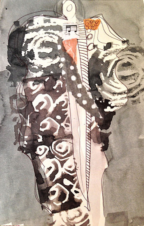 "Earth Angel #26" 6x9 watercolor and mixed media on paper