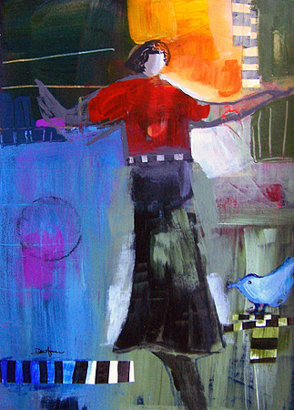 "Joy Full Encounter" 8x12 acrylic on paper